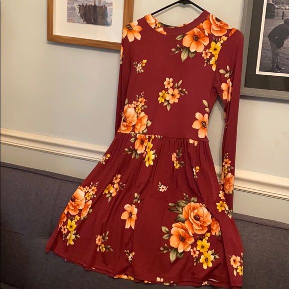 NWOT forever 21 long sleeve skater dress - Picture 1 of 3